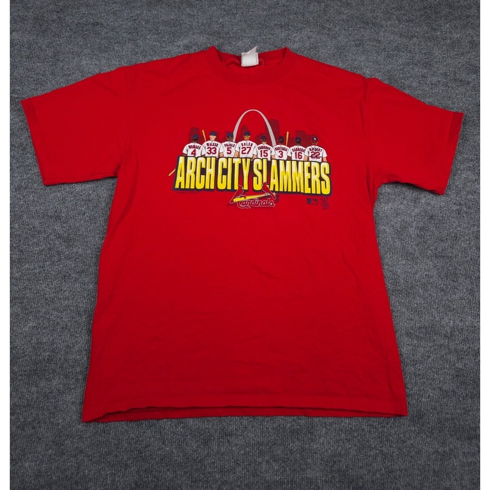 Vintage St Louis Cardinals Shirt Mens XL Red Arch City Slammers LEE MLB Baseball